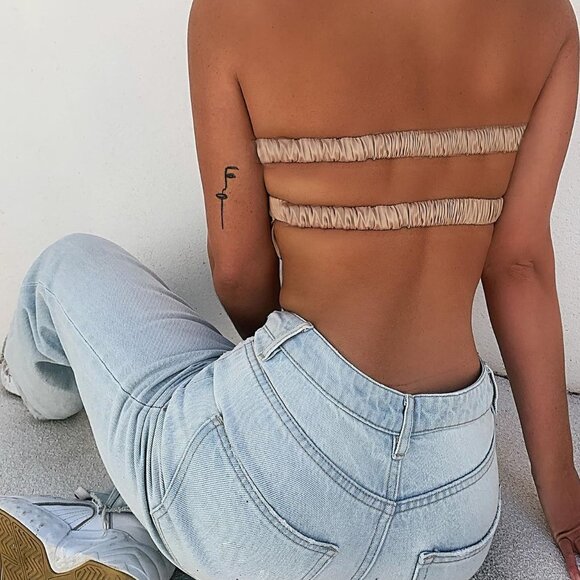 Tiger Mist Black Lexy Bandeau Top Size Medium - Picture 2 of 8